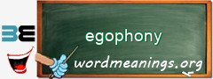 WordMeaning blackboard for egophony